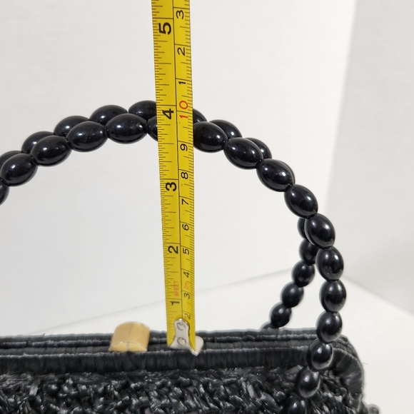 Dena of dallas vintage rafia straw beaded structured purse bag evc - Picture 11 of 16